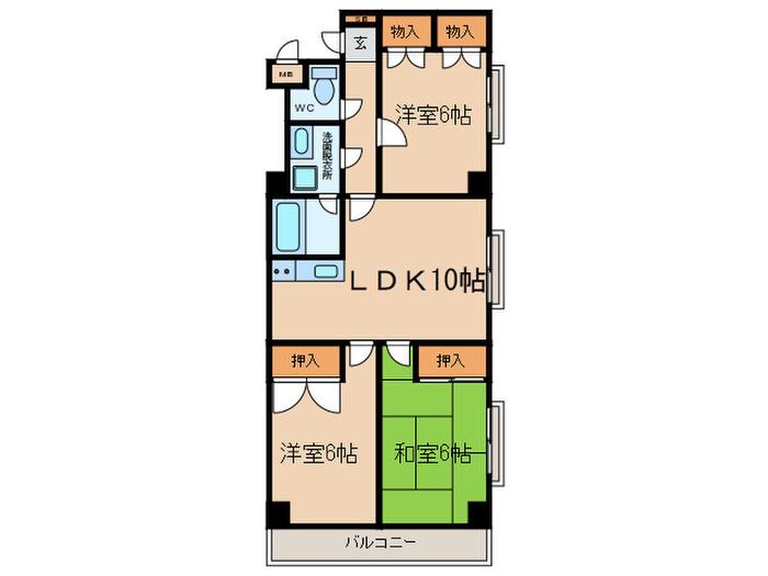 FIRST(3LDK/3階)の間取り写真