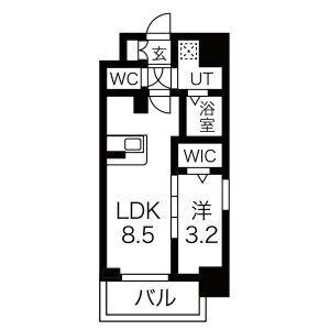 ファステート栄セントラル(1LDK/10階)の間取り写真