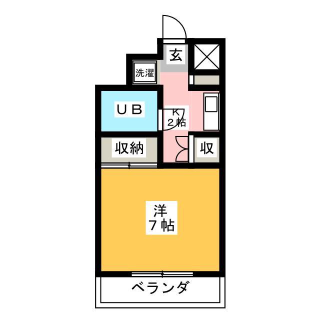 河野ハイツ(1K/2階)の間取り写真