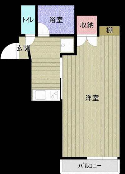 エル新屋敷B(1K/4階)の間取り写真