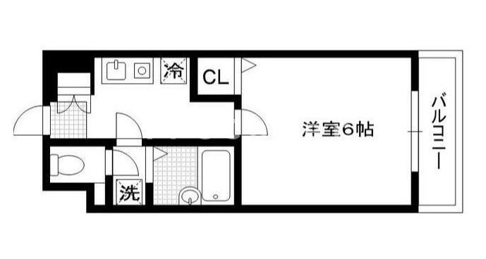 コモ28(1K/2階)の間取り写真