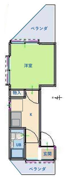 みなみマンション(1K/3階)の間取り写真