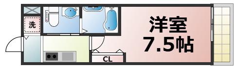 CITY PAL 田島 イースト(1K/1階)の間取り写真