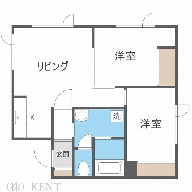 ブロードスペース(2LDK/2階)の間取り写真