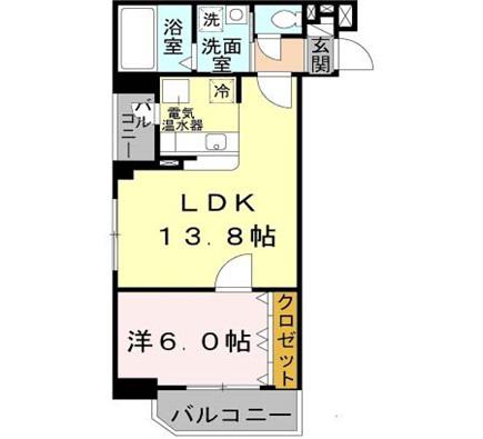 イーストキューブ(1LDK/5階)の間取り写真