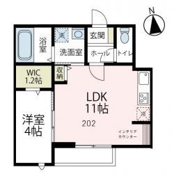 フラワーコート(1LDK/2階)の間取り写真