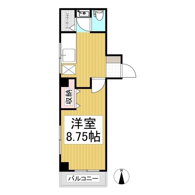 ジュネス相ノ木302(1DK/3階)の間取り写真