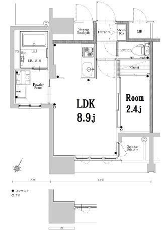 エンクレスト博多GATE(1LDK/7階)の間取り写真