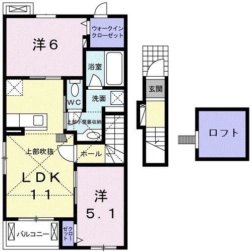 SUN・AIRY D(2LDK/2階)の間取り写真