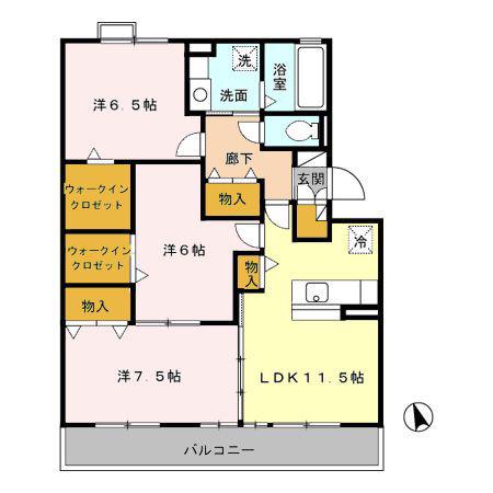LAVENDER HEARTS(3LDK/2階)の間取り写真