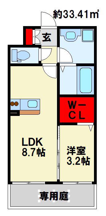 ラ・フィーエ上曽根(1LDK/1階)の間取り写真