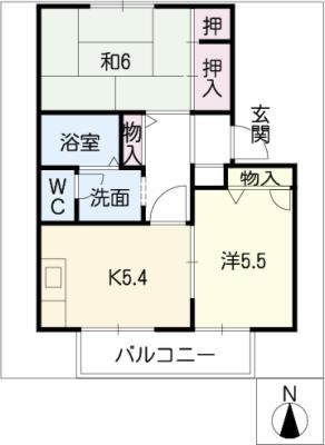 あおなみ線 荒子川公園駅 徒歩13分 2階建 築29年(2K/1階)の間取り写真