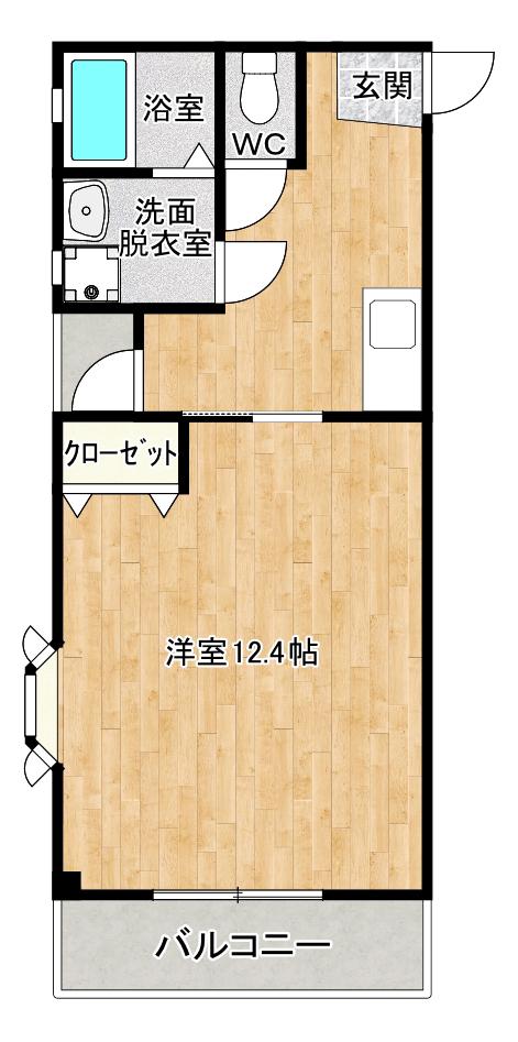 クレール和白(1K/2階)の間取り写真