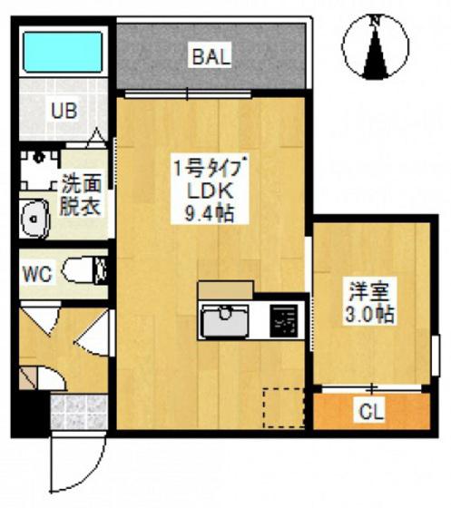 REGALEST 島田本町(1LDK/1階)の間取り写真