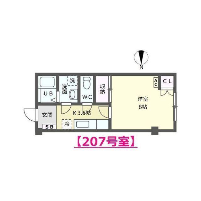 イーハトーブ示野(1K/2階)の間取り写真