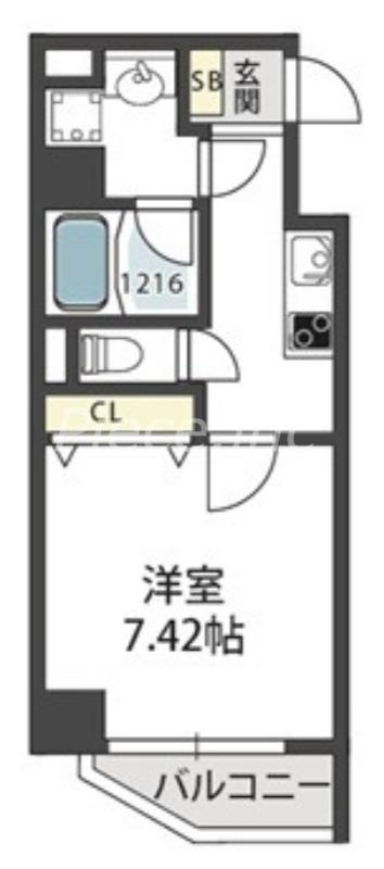 モンサンミッシェル北浜(1K/11階)の間取り写真