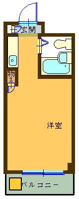 レジデンス和美(ワンルーム/2階)の間取り写真