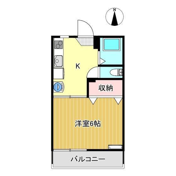 コーポ日大郡山B(1K/1階)の間取り写真