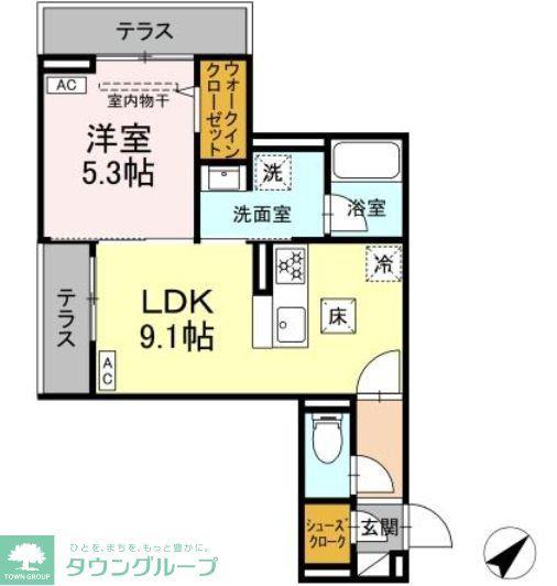 ヴェルレガーロ(1LDK/1階)の間取り写真