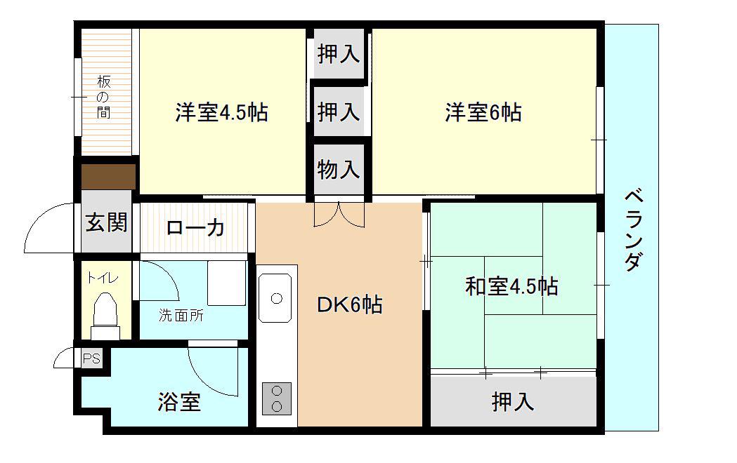 山崎ビル(3DK/2階)の間取り写真
