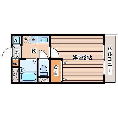マイプレイス宝蔵院(1K/6階)の間取り写真