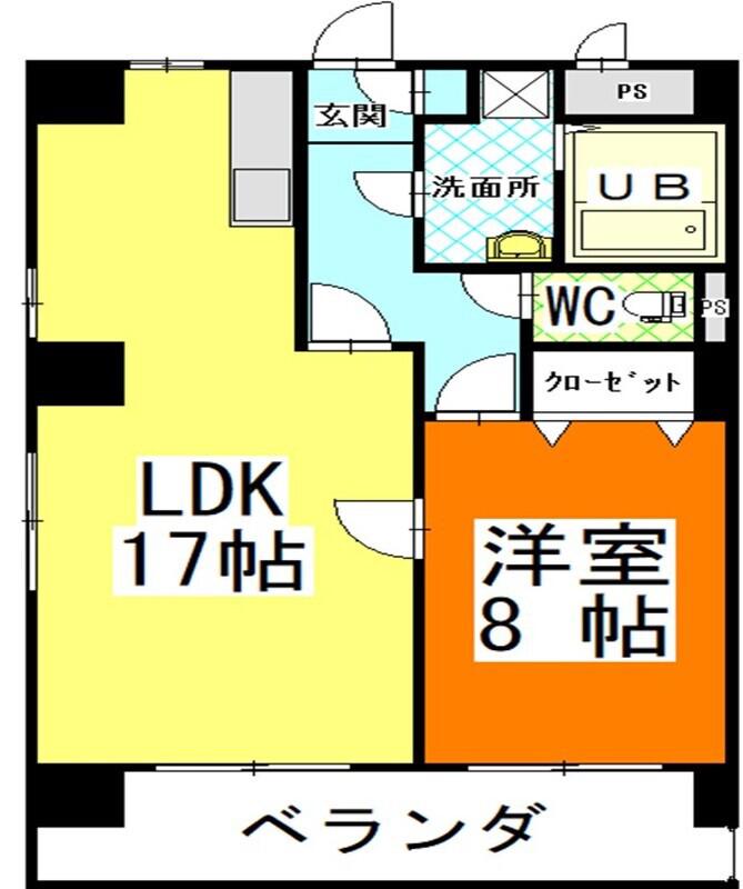 アークハイツ内山下(1LDK/8階)の間取り写真