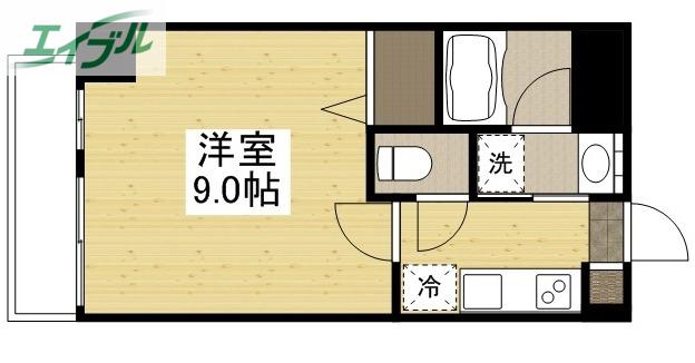 月光岡山市役所前(1K/1階)の間取り写真