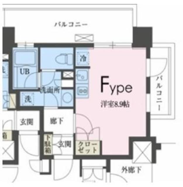 ガレリア東新宿(ワンルーム/9階)の間取り写真