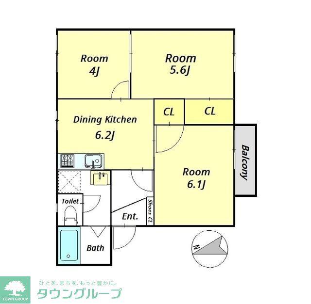 グランメール七光台 A棟(3DK/1階)の間取り写真