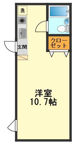 コスモアイズ1(ワンルーム/2階)の間取り写真