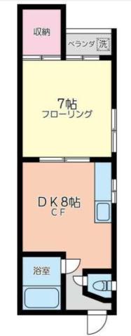横浜エイトセンタービル(1DK/4階)の間取り写真