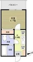 α PARKS イースト(1K/3階)の間取り写真