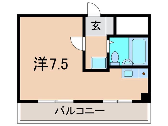 ENUZハイツ(ワンルーム/2階)の間取り写真