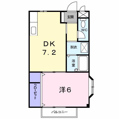 メゾン粟祐(1DK/2階)の間取り写真