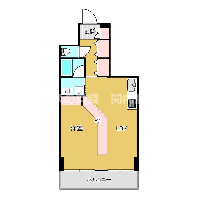 ライオンズマンション横浜駅東(1LDK/2階)の間取り写真