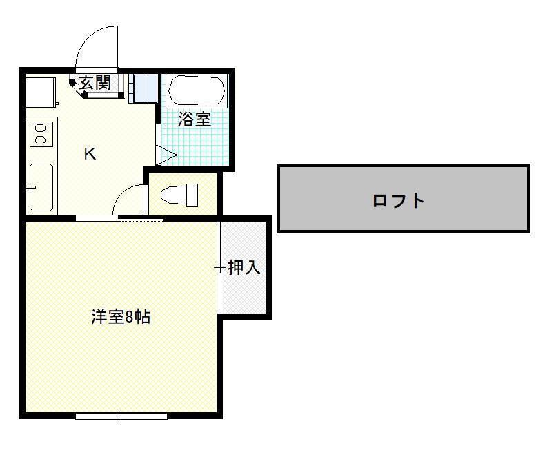 シャンブル平清水 A棟(1K/1階)の間取り写真