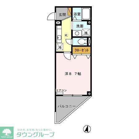 プレシア(1K/3階)の間取り写真