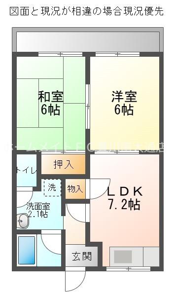 SSコーポLUNA(2LDK/2階)の間取り写真