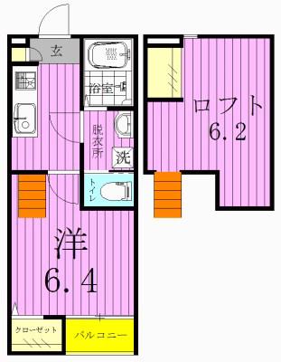 CASA MIYASHITA カーサミヤシタ(1K/1階)の間取り写真