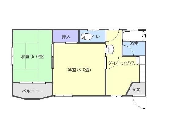 ポートヒルズ(2DK/2階)の間取り写真