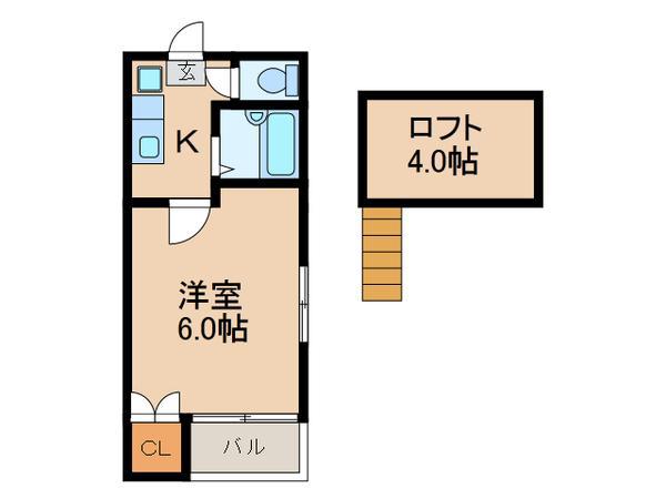 パトラ清川(1K/2階)の間取り写真