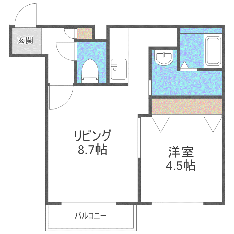 メイプルメゾン発寒南(1LDK/2階)の間取り写真