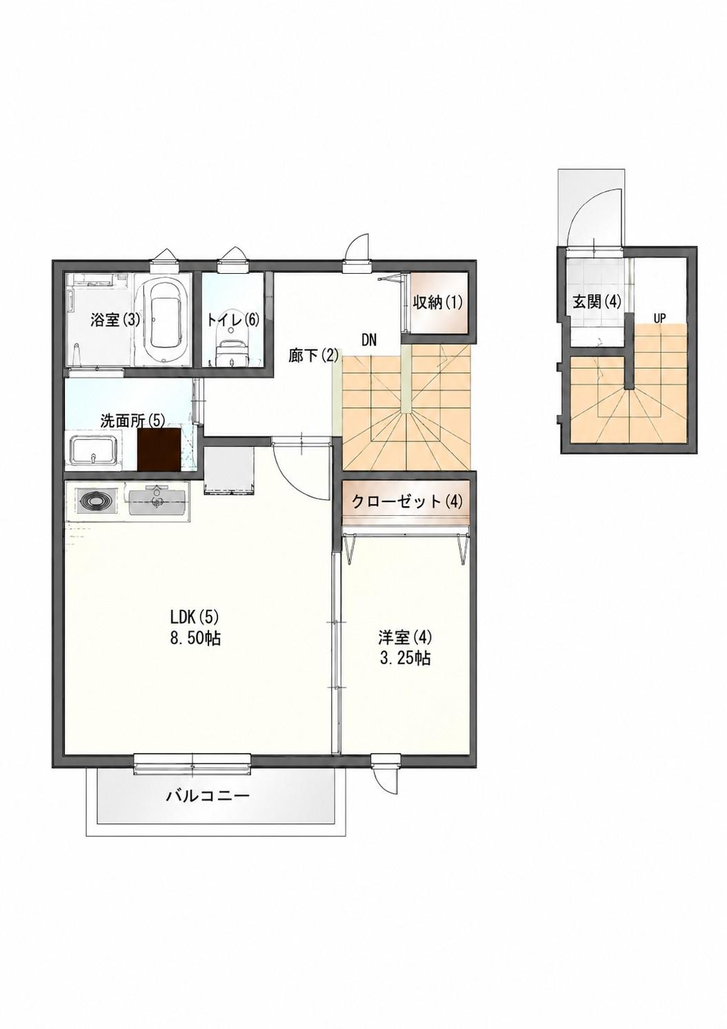 クレール・オー町田(1LDK/2階)の間取り写真