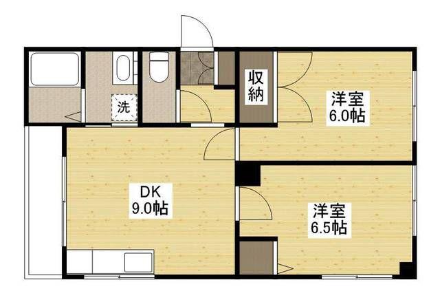 シャトレーヌミユキ(2LDK/1階)の間取り写真