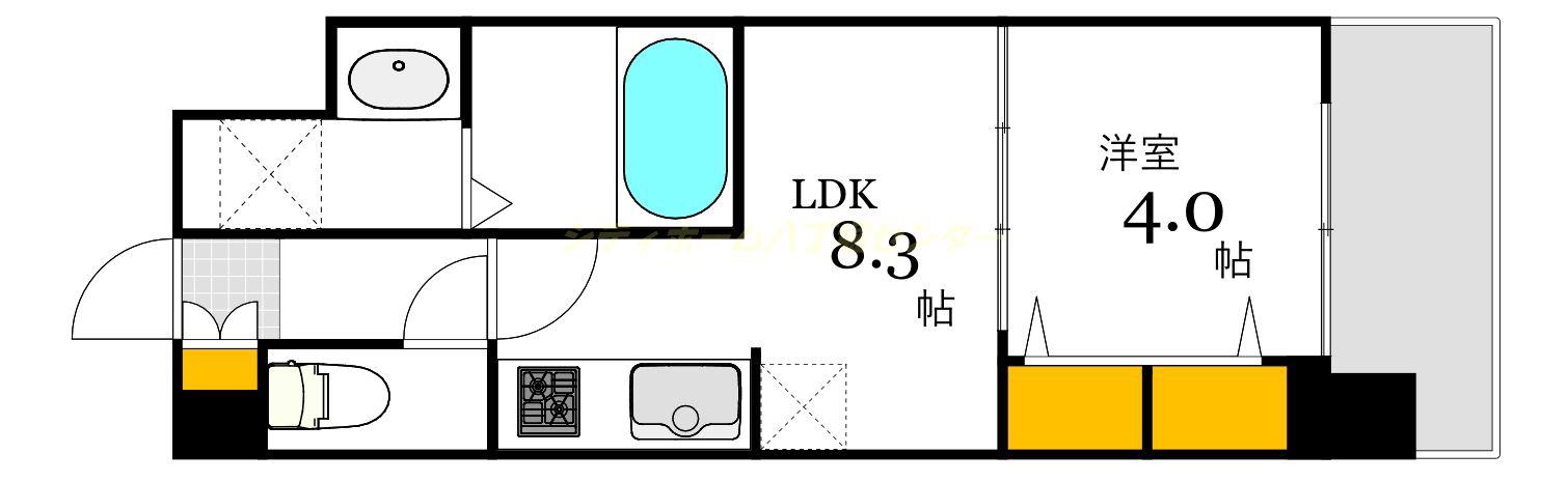BPRレジデンス国泰寺(1LDK/5階)の間取り写真