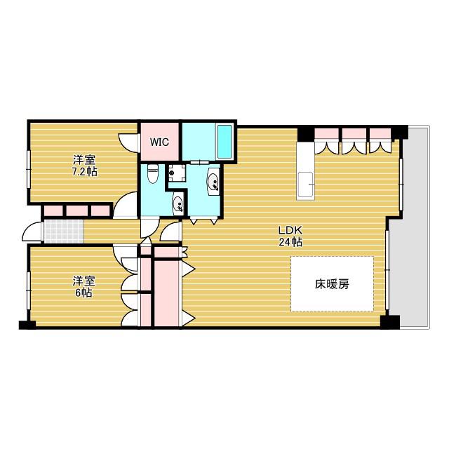 セントラルパレス東豊中(2LDK/2階)の間取り写真