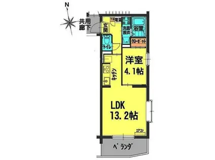 ヴィオレータ(1LDK/5階)の間取り写真