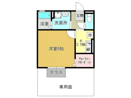 ハイツサーティーン(1K/1階)の間取り写真