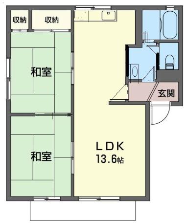 ファミールコスモ(2LDK/1階)の間取り写真