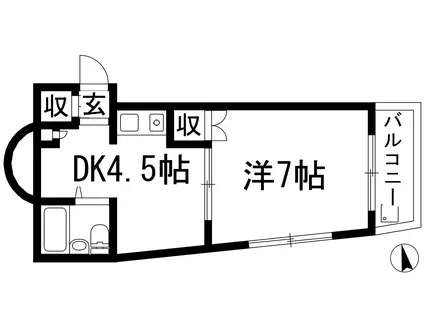 サンシャイン上池田(1DK/4階)の間取り写真